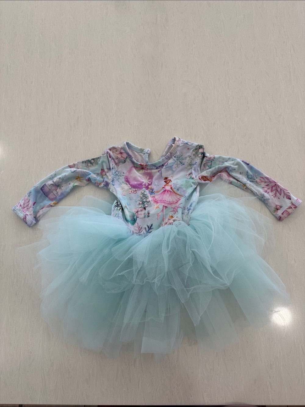 Bums & Roses Light Blue Fairy Princess Tutu Onesie Dress 12-18 months